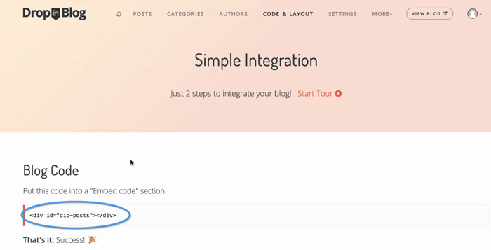 Square blog install step