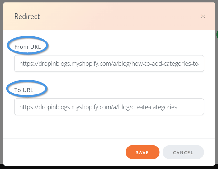 Creating a redirect from your DropInBlog's Settings page