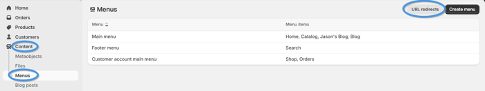 Create URL redirects in Shopify