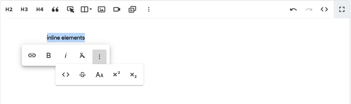 Inline elements DropInBlog supports