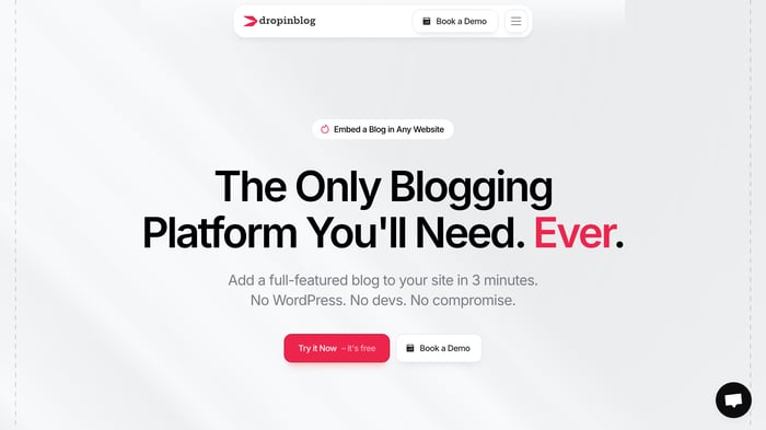 Subdomain or subdirectory for blogging: DropInBlog homepage