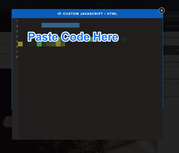 Paste DropInBlog code into ClickFunnels