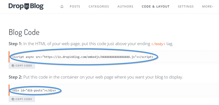 DropInBlog Review - Adding DropInBlog code to an existing site