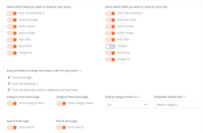 DropInBlog Settings page