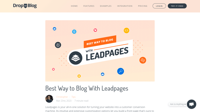 DropInBlog for Leadpages