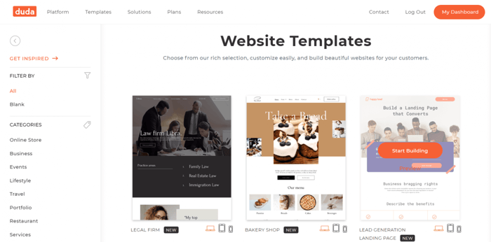 Duda templates