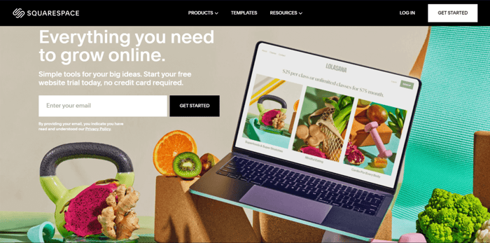 Squarespace home page