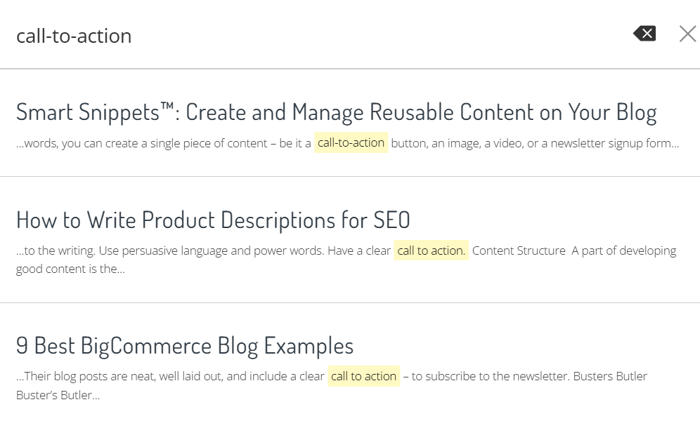 New search box: Enter search query