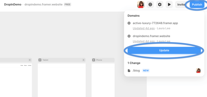 Framer blog install step