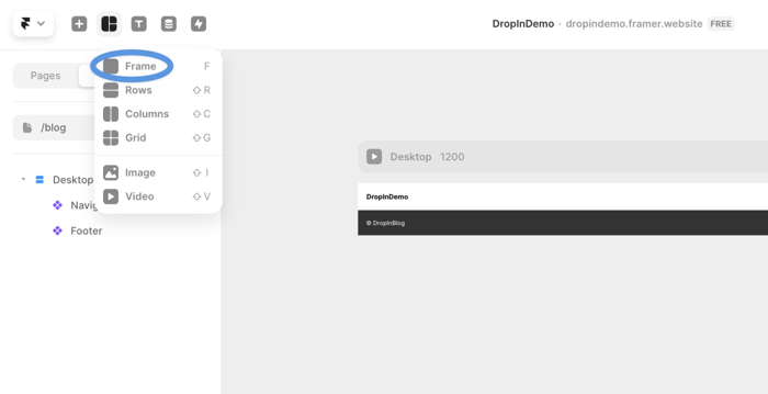 Framer blog install step