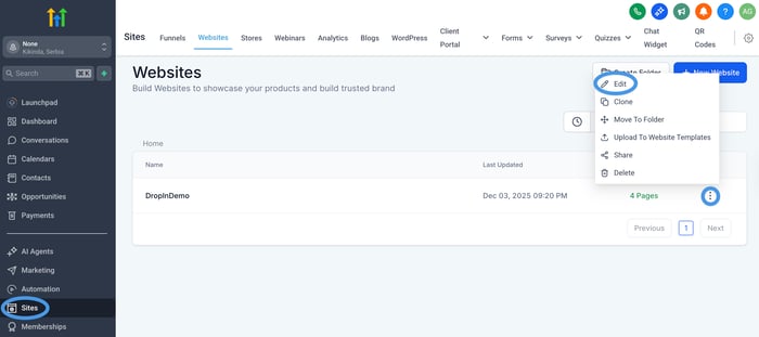 HighLevel blog install step