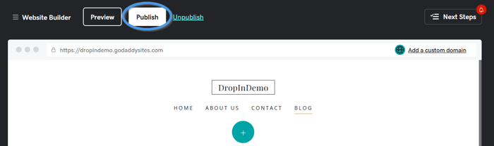 GoDaddy blog install step