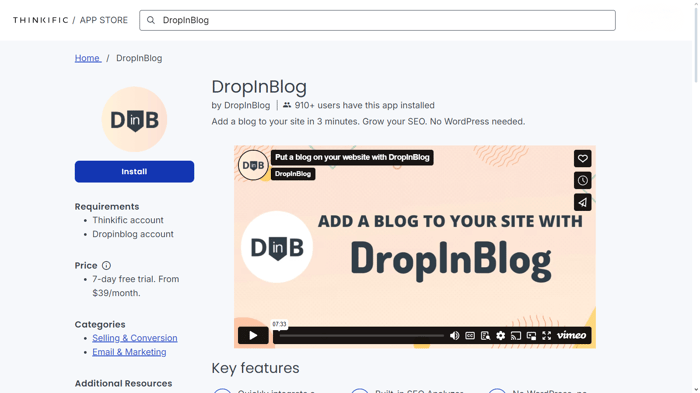 DropInBlog App