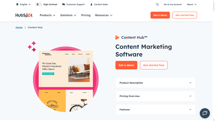 HubSpot CMS homepage