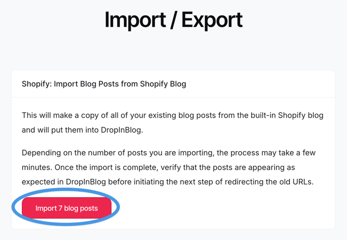 Importing Shopify blog posts into DropInBlog