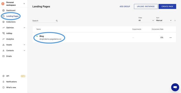 Instapage blog install step