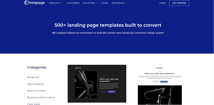 Instapage templates