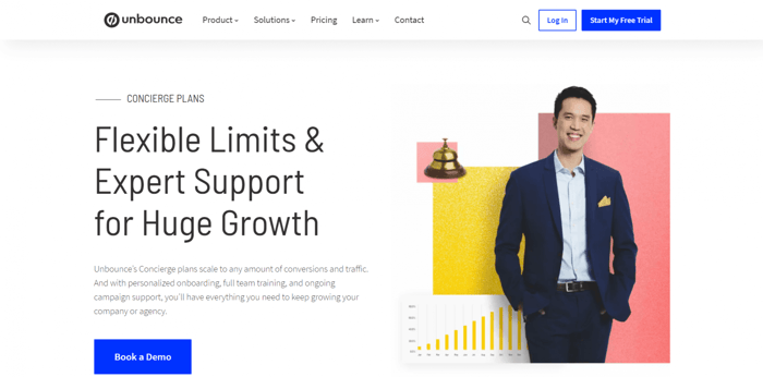 Unbounce concierge pricing plans
