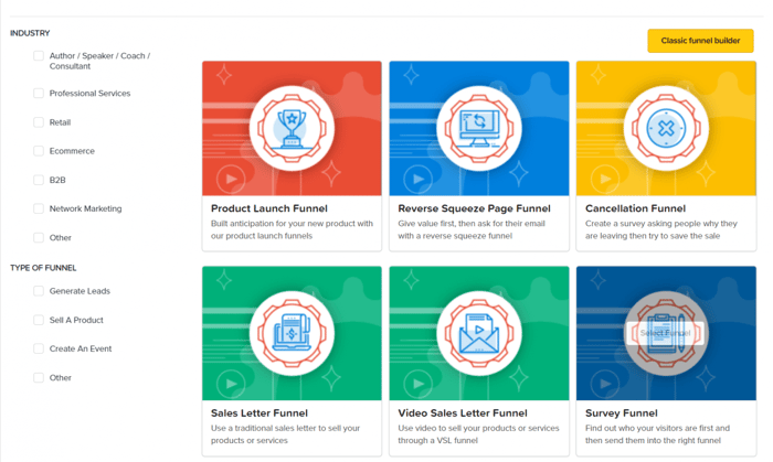 ClickFunnels classic funnel builder