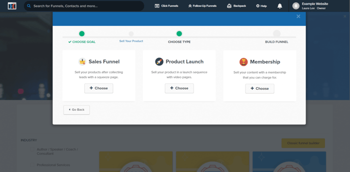 ClickFunnels create a funnel