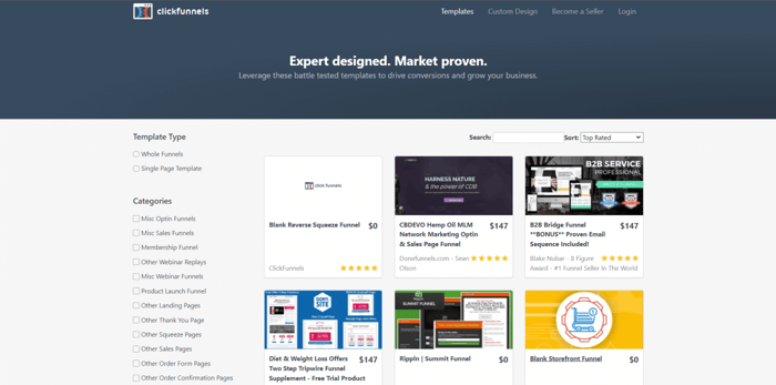 ClickFunnels funnel templates