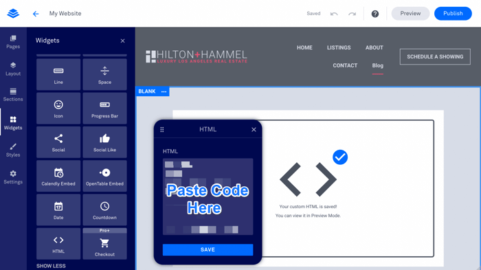 Add snippets to HTML