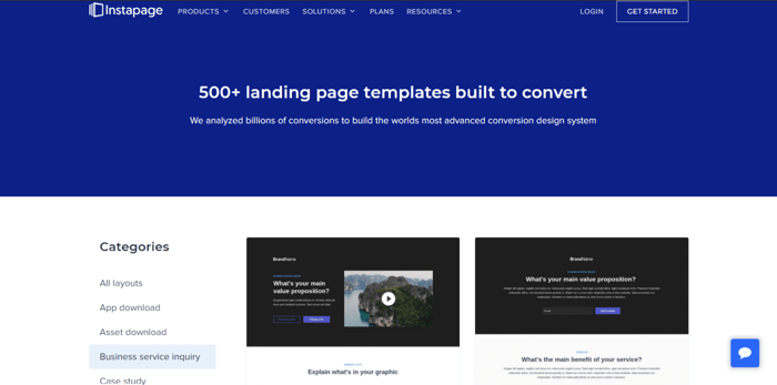 Instapage templates