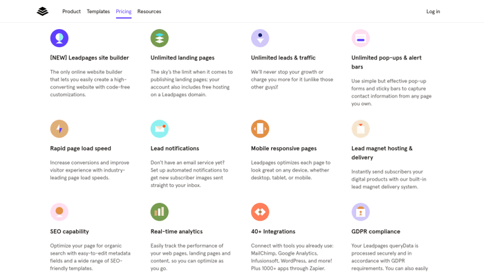 leadpages features