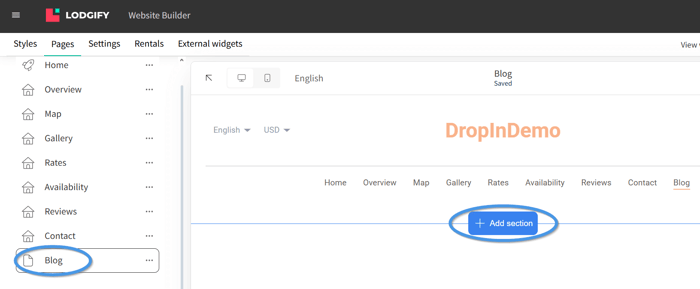 Lodgify blog install step
