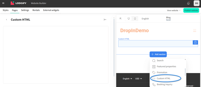 Lodgify blog install step