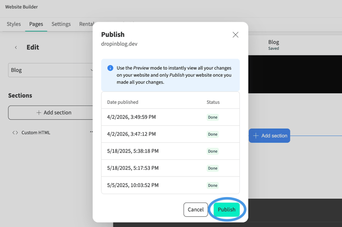 Lodgify blog install step