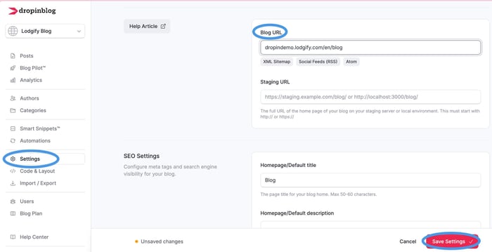 Lodgify blog install step