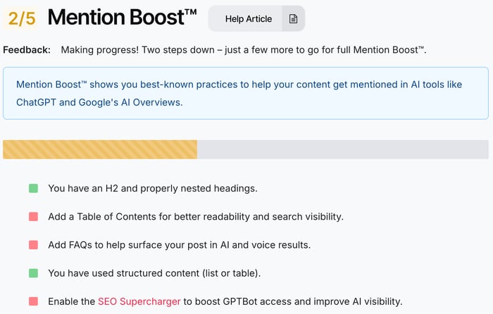 Mention Boost™: Score overview