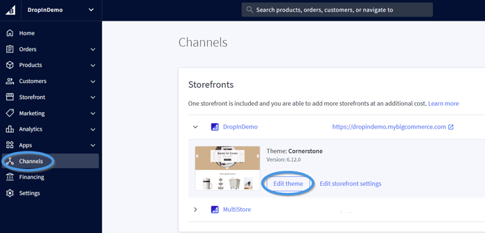 Accessing theme editor on BigCommerce