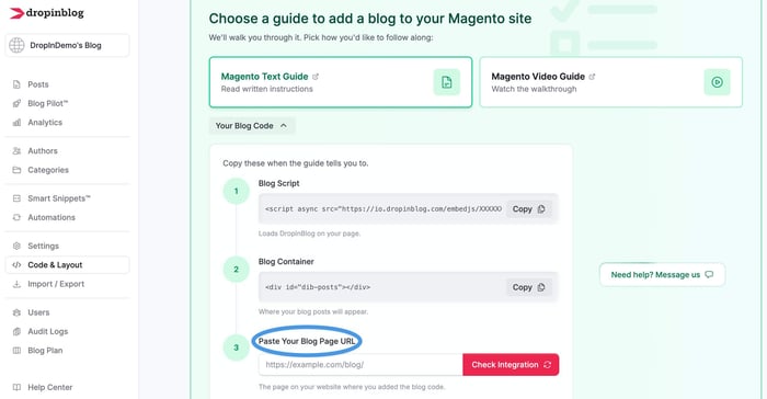Magento blog install step