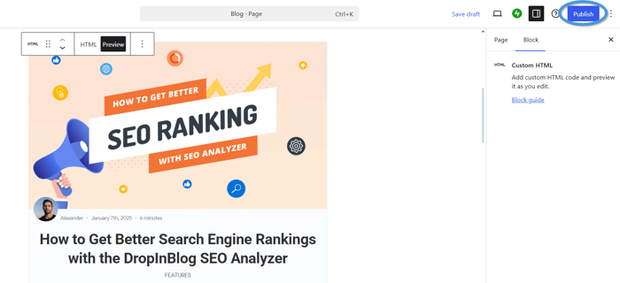 Publish your DropInBlog blog on WordPress