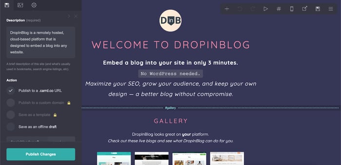 Publishing a Carrd website