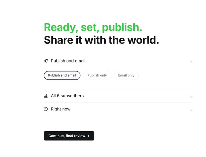 Publishing options in Ghost