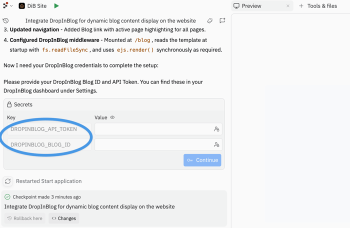 Replit blog install step
