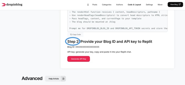 Replit blog install step