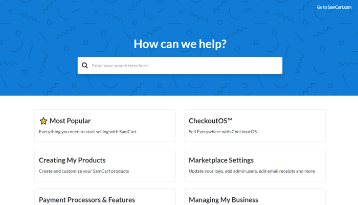 SamCart help center