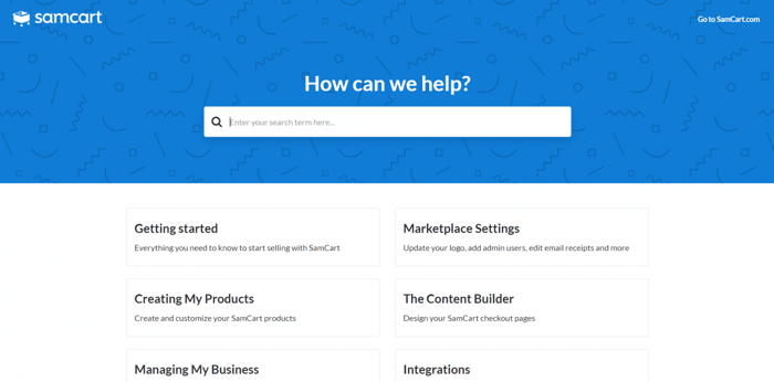 SamCart support knowledge base