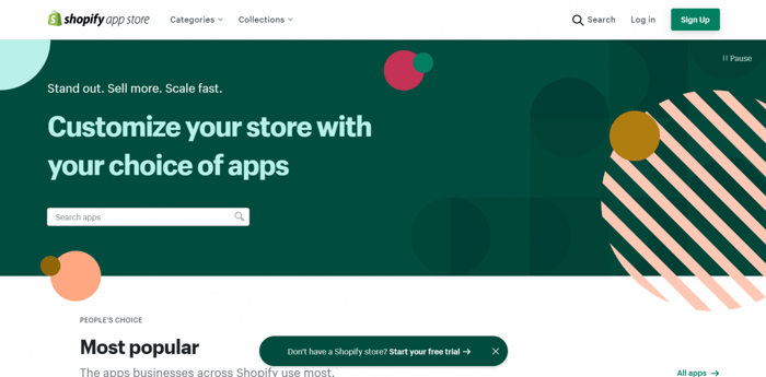 Shopify app store