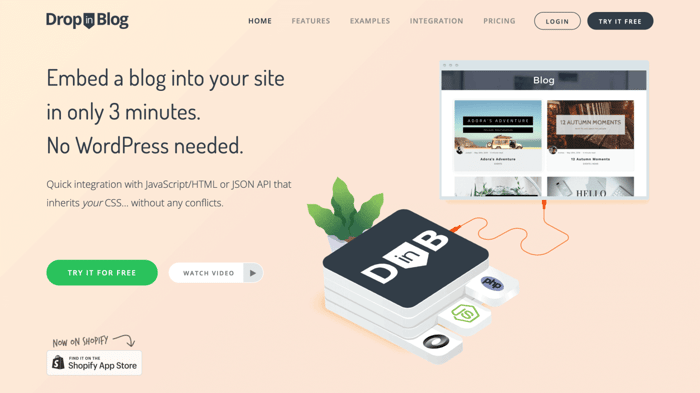 DropInBlog homepage