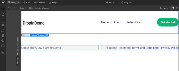 Webflow blog install step