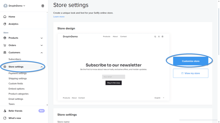 Sellfy blog install step