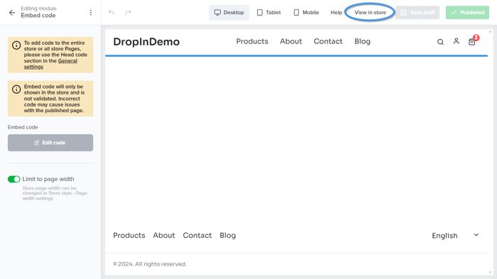 Sellfy blog install step