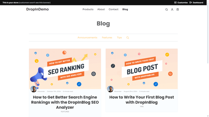 Sellfy blog install step