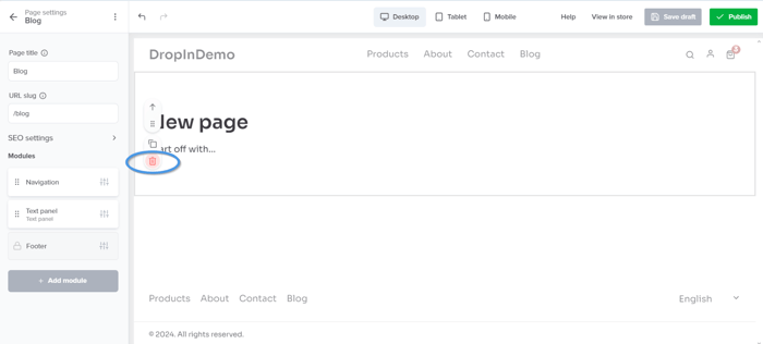 Sellfy blog install step