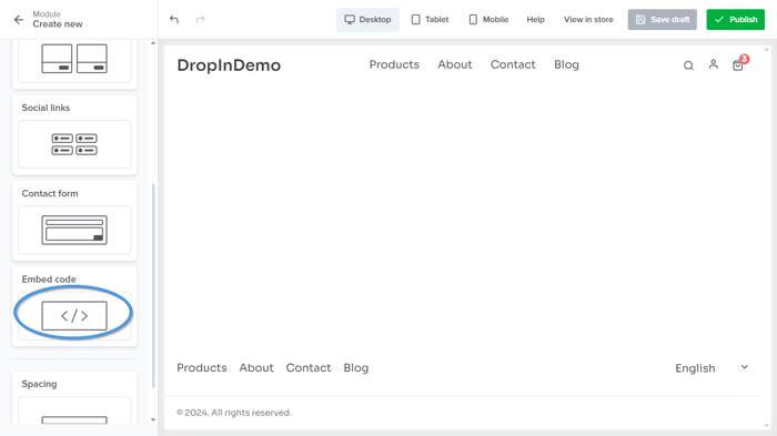 Sellfy blog install step